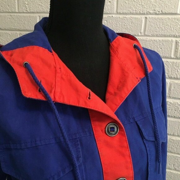 J.CREW Canvas Army Jacket Womens Size XXS 2XS Hooded Cotton Utility Colorful - Picture 11 of 12